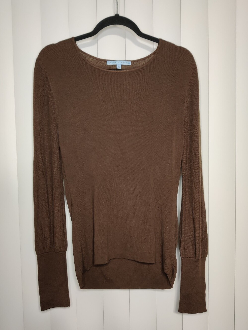 ANTONIO MELANI Chocolate Brown Scoop neck Sweater